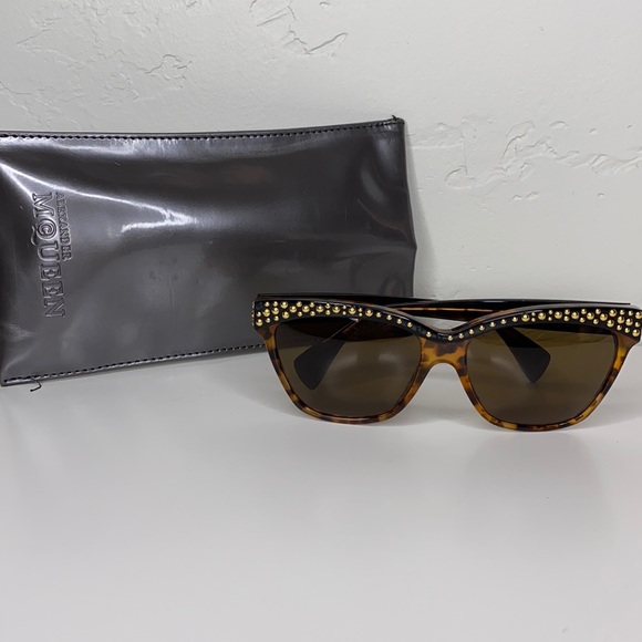 Alexander McQueen tortoise shell & gold sunglasses